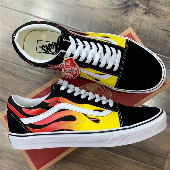 VANS men’s OLD SKOOL FLAME black/black true white - Picture 2 of 16